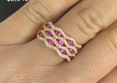 Ring by Carleo Creations Inc - Pink/Gold 4 band