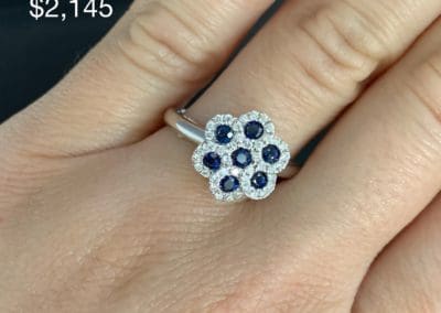 Ring by Carleo Creations Inc - Silver/Blue Flower