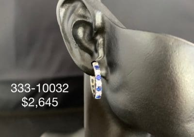 Earrings by Carleo Creations Inc - Blue/Silver Hoop