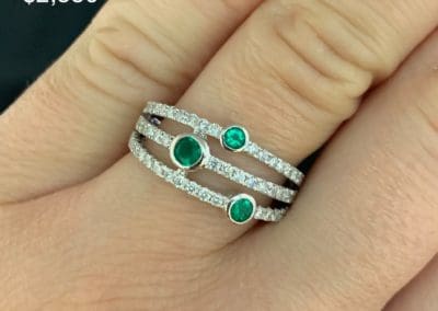 Ring by Carleo Creations Inc - Green 3 band