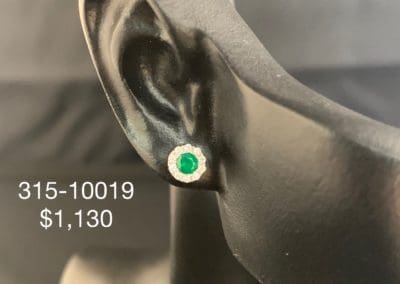 Earrings by Carleo Creations Inc - Green Stud