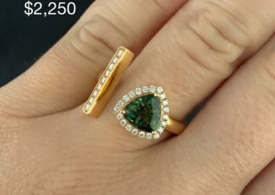 Ring by Carleo Creations Inc - Green/Triangle