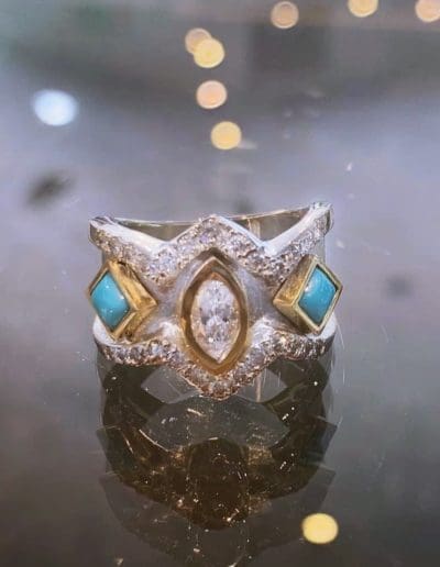 Ring by Carleo Creations Inc - Silver/Blue