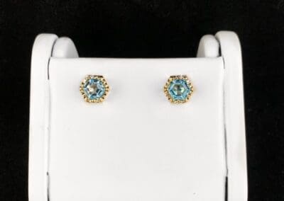 Earrings by Carleo Creations Inc - Gold/Blue