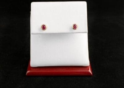 Earrings by Carleo Creations Inc - Red Stud