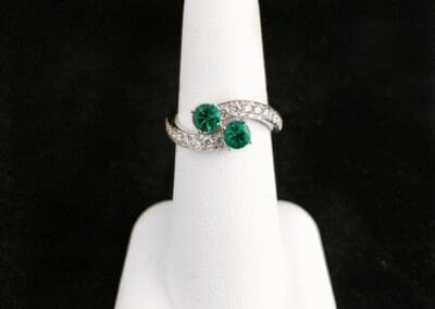 Ring by Carleo Creations Inc - Green/2 Circles