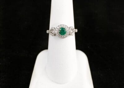 Ring by Carleo Creations Inc - Circle/Green/Silver