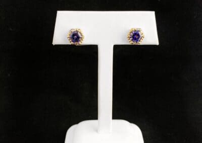 Earrings by Carleo Creations Inc - Gold/Purple